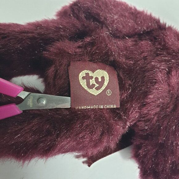 VTG Ty Attic Treasures Beargundy Bear 8.5" Burgundy Teddy Retired '93 Collectibl - Picture 8 of 8
